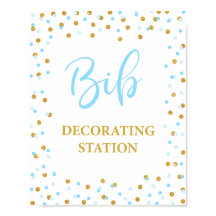 Bib Decoration Station Babydusche signieren Blue G