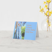 BIB-OVERALLS DRYING ON CLOTHESLINE/BIRTHDAY CARD KARTE (Gelbe Blume)