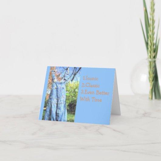 BIB-OVERALLS DRYING ON CLOTHESLINE/BIRTHDAY CARD KARTE (Vorderseite)