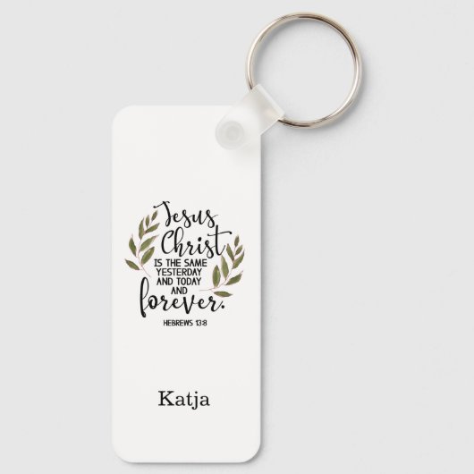 Bibel als rechteckiger Schlüsselanhänger (Rückseite)