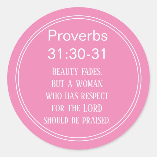 Bibel Bibel Vers Sprichwörter Konferenz pink Runder Aufkleber (Vorderseite)