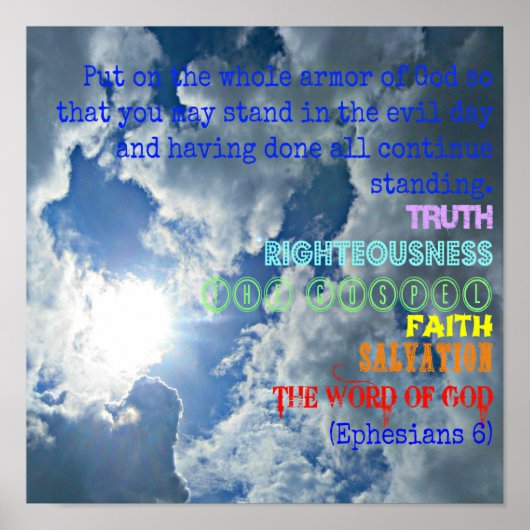 Bibel der Ephesianer Anbringen der ganzen Rüstung  Poster (Vorne)