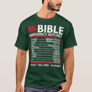 Bibel Emergency Numbers Funny Christian Bible & Je T-Shirt