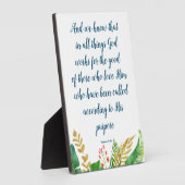 Bibel Florale Römer 8:28 Plaque Fotoplatte (Seite)