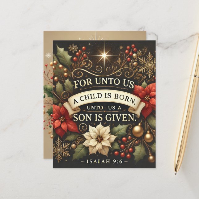 Bibel für uns Ein Kind ist Geborenes Scrapbook Pap (Vorderseite/Rückseite Beispiel)