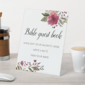 Bibel Gästebuch Burgundy Floral Wedding Sockelschild (In SItu)