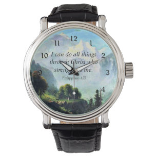 Bibel gießt, Phil 4:13, I can do all things. Armbanduhr