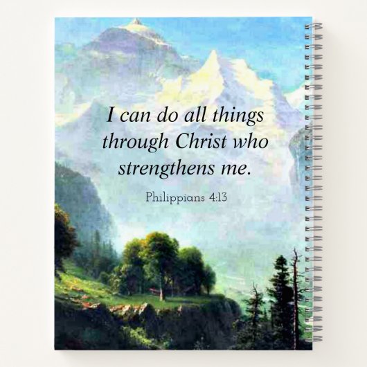 Bibel gießt, Phil 4:13, I can do all things. Notizblock (Rückseite)