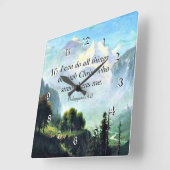 Bibel gießt, Phil 4:13, I can do all things. Quadratische Wanduhr (Winkel)