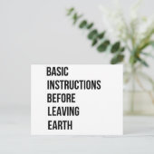 BIBEL: Grundanweisungen vor dem Verlass der Erde Postkarte (Stehend Vorderseite)