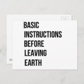 BIBEL: Grundanweisungen vor dem Verlass der Erde Postkarte (Vorne/Hinten)
