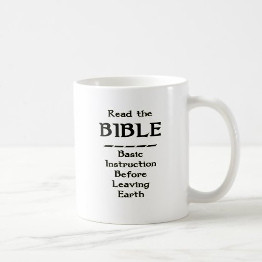 Bibel - grundlegende Anweisung, bevor Erde Kaffeetasse (Rechts)