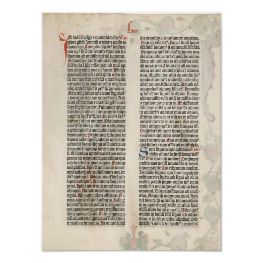 Bibel Gutenberg Seite 2 Poster (Vorne)
