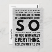 Bibel Inspiriert Postkarte - Ecclesiastes 11:5 (Vorne/Hinten)