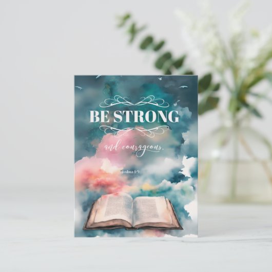 Bibel Inspiriert Postkarte - Joshua 1:9 (Stehend Vorderseite)