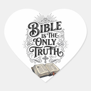 Bibel ist die einzige Wahrheit Christliches T-Shir Herz-Aufkleber
