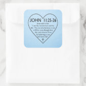 Bibel - John 11:25-26 Quadratischer Aufkleber (Tasche)