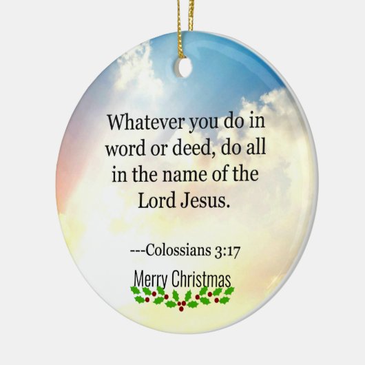 Bibel - Kolossians3:17, Keramik Ornament (Links)