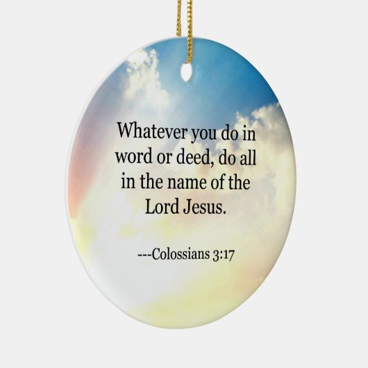 Bibel - Kolossians3:17, Keramik Ornament (Rechts)