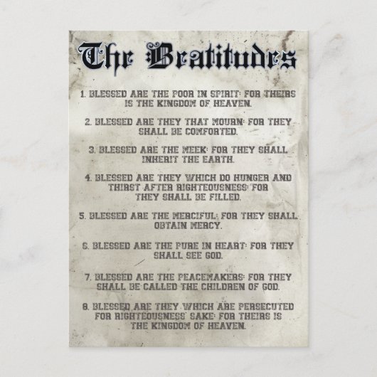 Bibel Matthew 5 Beatitudes Sermon auf dem Berg Postkarte (Vorderseite)