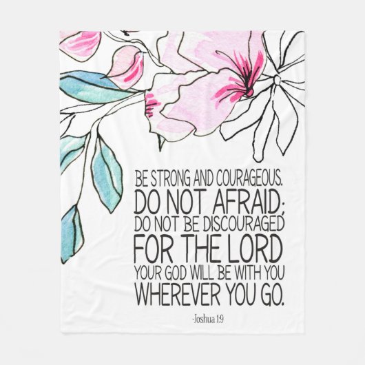 Bibel mit Blütenflocken Fleecedecke (Vorderseite)