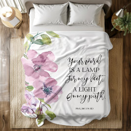 Bibel mit Blütenflocken Fleecedecke