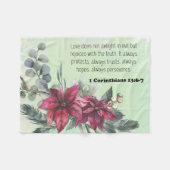 Bibel mit Blütenflocken Fleecedecke (Vorderseite (Horizontal))