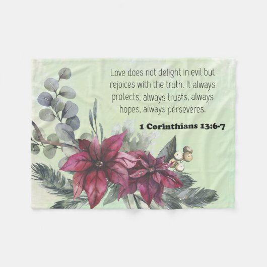 Bibel mit Blütenflocken Fleecedecke (Vorderseite (Horizontal))