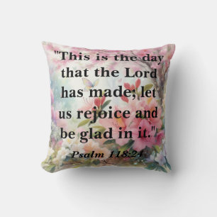 Bibel-Motivations-Text auf floraler Wasserfarbe Kissen