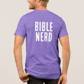 Bibel-Nerd-Typografie 2-seitig Lustiger Christlich Tri-Blend Shirt (Rückseite)