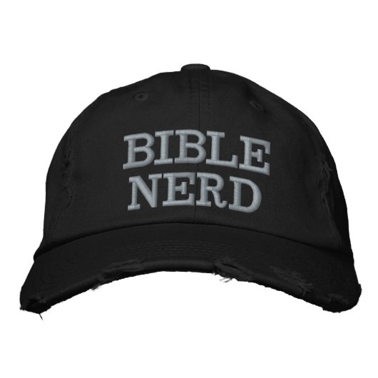 Bibel-Nerd-Typografie Christlich Lustig Bestickte Baseballkappe (Vorderseite)