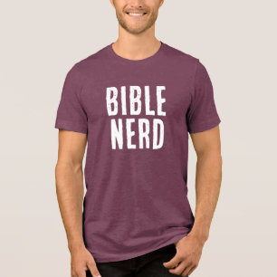Bibel-Nerd-Typografie Lustiger Christlicher Burgun Tri-Blend Shirt