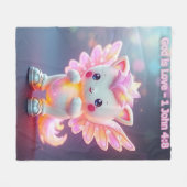 Bibel Pals #1 - Nini - Gott ist Liebe 1 John 4:8 Fleecedecke (Vorderseite (Horizontal))