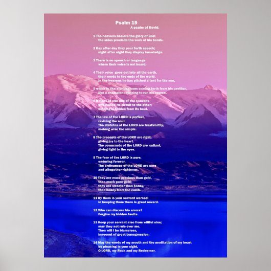 Bibel, Psalm19 Poster (Vorne)