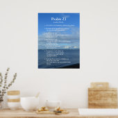 Bibel Psalm 23 Bibelverse. Strand, Meer, Himmel Poster (Küche)
