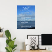 Bibel Psalm 23 Bibelverse. Strand, Meer, Himmel Poster (Heimbüro)