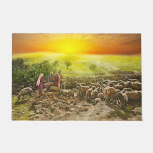 Bibel - Psalm 23 - Mein Becher fließt über 1920 Fußmatte