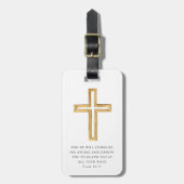 Bibel Psalm 91:11 Gesegnetes religiöses Kreuz Gepäckanhänger (Vorderseite vertikal)