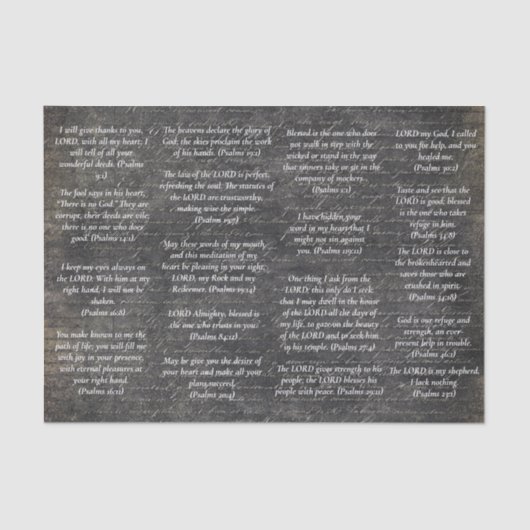 Bibel Psalm Verse für Zeitschriften auf antikem Sc Seidenpapier (Vorderseite)