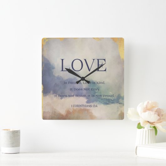 Bibel-Quadrat-Uhr Quadratische Wanduhr (Zuhause)