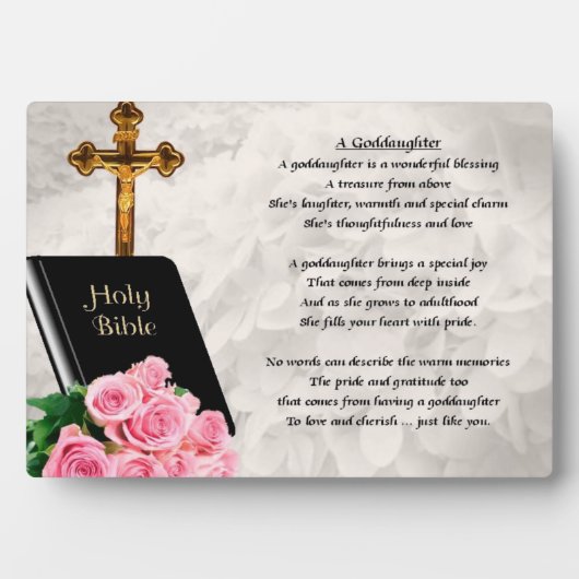 Bibel & Rose Godtochter Plaque Fotoplatte (Vorderseite)