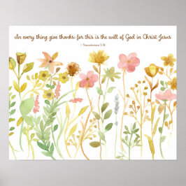 Bibel Schrift 1 Thessalonicher 5:11 Wildblumen Poster