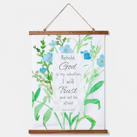Bibel-Schrift Isaiah 12 Vertrauen und nicht absche Wandteppich Mit Holzrahmen (Vorderseite)