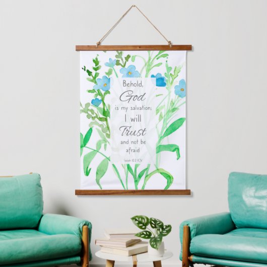 Bibel-Schrift Isaiah 12 Vertrauen und nicht absche Wandteppich Mit Holzrahmen (Wohnzimmer)