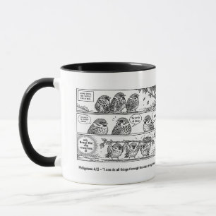 Bibel-Schrift Philippinische Cartoon-Spatz-Kunst Tasse