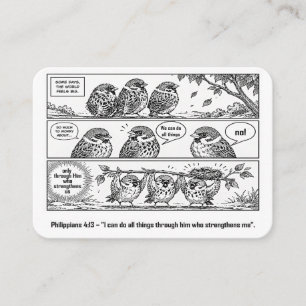 Bibel-Schrift Philippinische Cartoon-Spatz-Kunst Visitenkarte