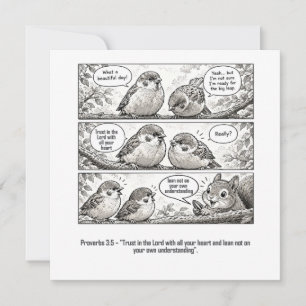 Bibel Schrift Proverbien Cartoon Spatz Kunst Karte