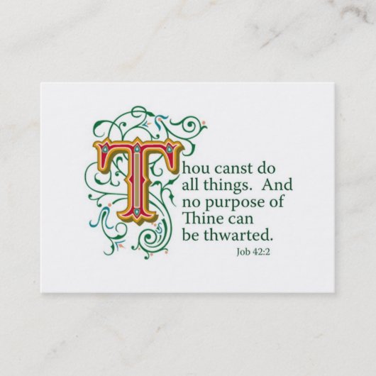 Bibel-Schriften regen an Visitenkarte (Vorderseite)