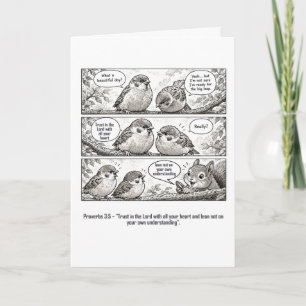Bibel Schriftwort Sprüche Cartoon Spatz Kunst Karte