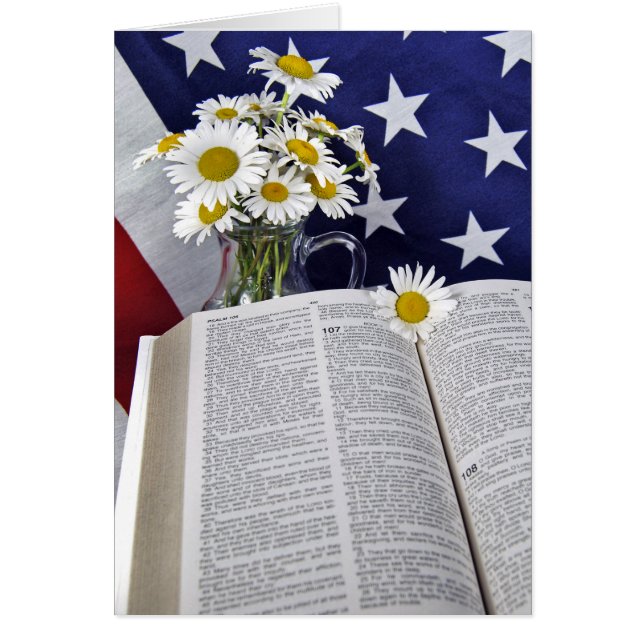 Bibel und Dission auf amerikanischer Flagge (Vorne)